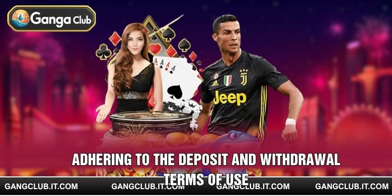 Adhering to the Deposit and Withdrawal Terms of Use