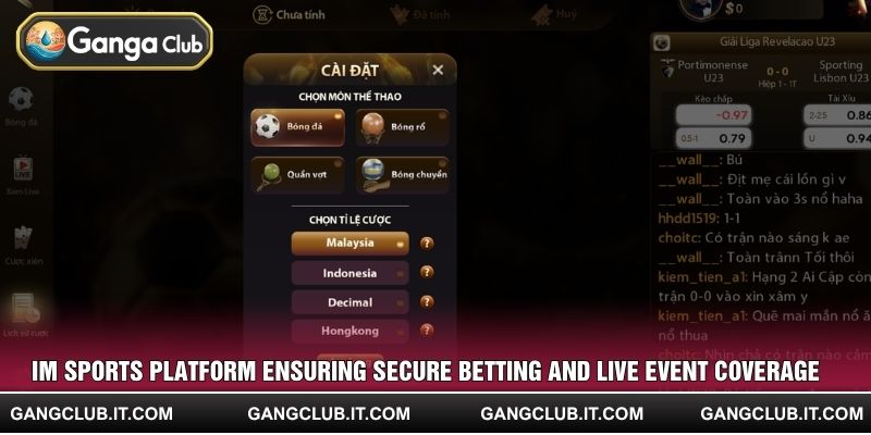IM Sports platform ensuring secure betting and live event coverage