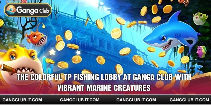 The colorful TP Fishing lobby at Ganga Club with vibrant marine creatures