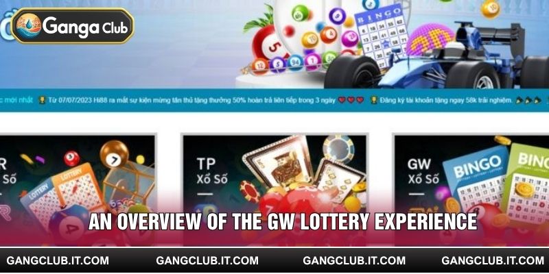 The GW Lottery interface displays a modern, colorful layout that instantly attracts attention